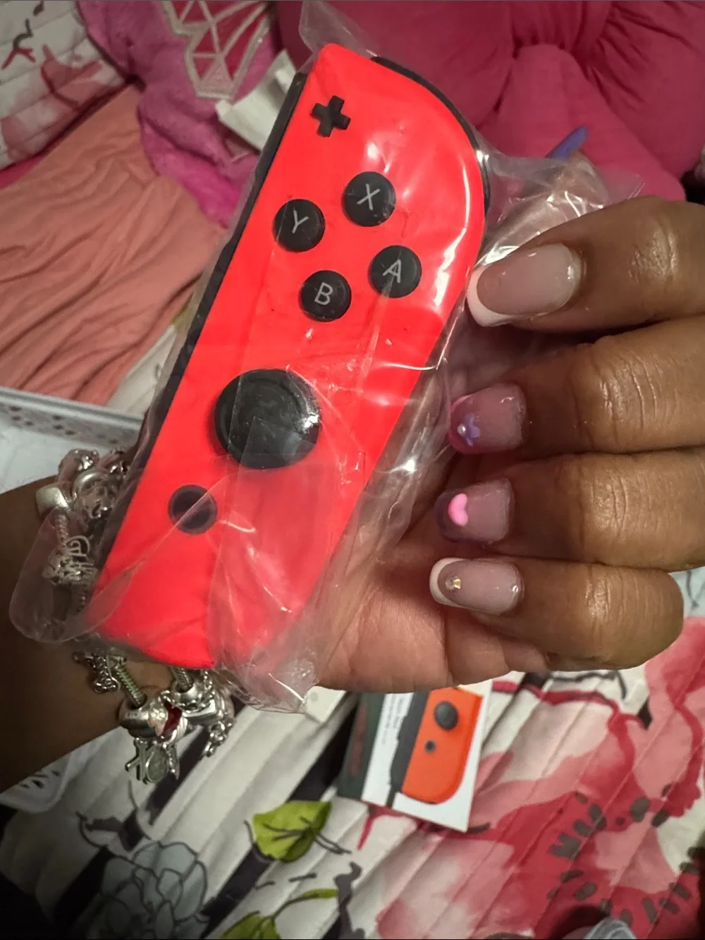 Nintendo Neon Red Right Joy-Con Controller in Box